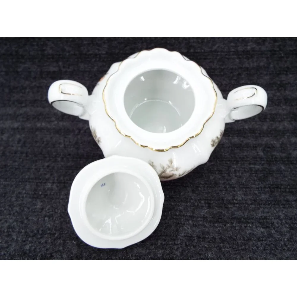 Johann Haviland Sepia Rose Creamer Sugar Bowl Set Bavaria Germany